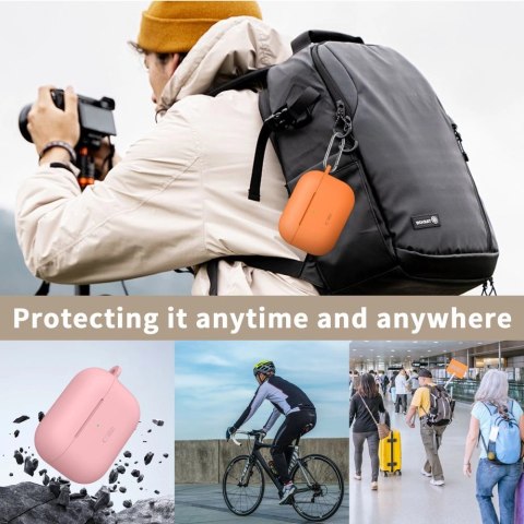 Etui Tech-Protect Silicone Hook na AirPods Pro - pomarańczowe