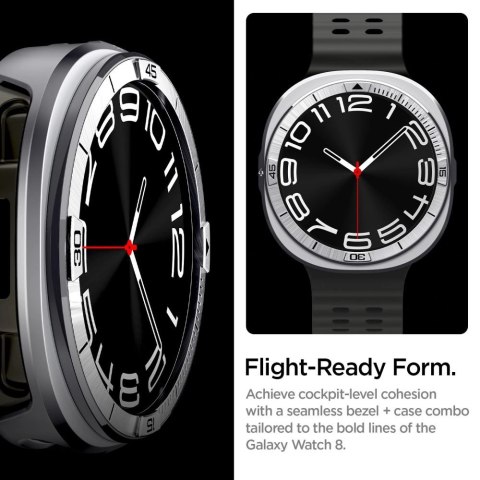 Nakładka Spigen Bezel Tune Pro Pilot na Samsung Galaxy Watch 8 44 mm - srebrna