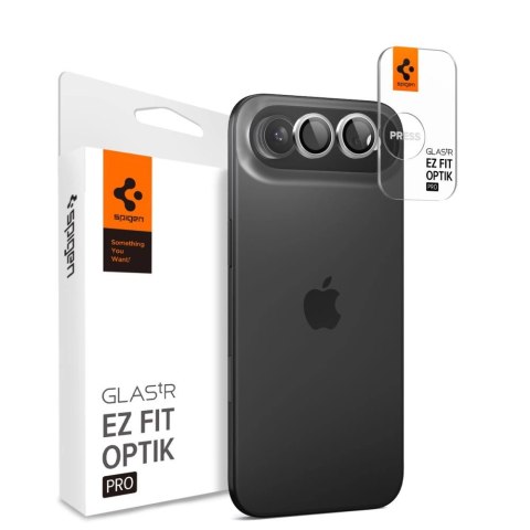 Osłona aparatu Spigen Optik Pro GLAS.TR "EZ FIT" 2-pack na iPhone Air - srebrna