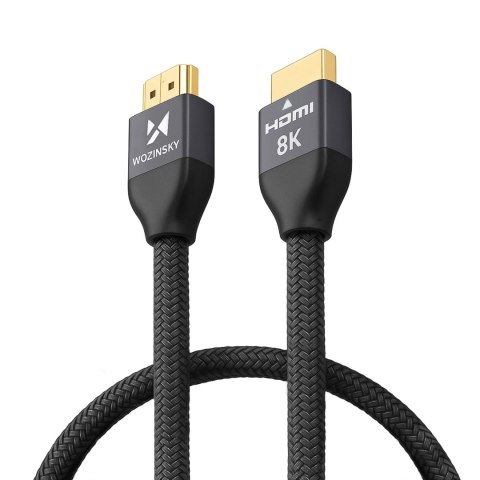 Wozinsky kabel HDMI 2.1 8K 60 Hz 48 Gbps / 4K 120 Hz / 2K 144 Hz 1 m srebrny (WHDMI-10)
