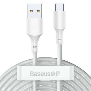 Baseus 2x kabel USB-A - USB Typ C szybkie ładowanie Quick Charge 40 W 5 A 1,5 m - biały (TZCATZJ-02)