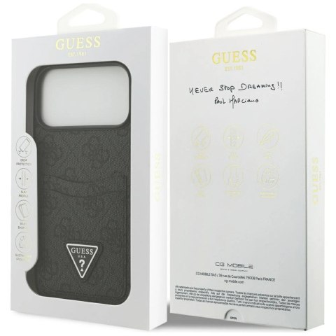Etui Guess 4G nauble Card Triangle na iPhone 17 Pro Max - czarne