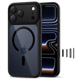 Etui Tech-Protect Magpeak Magsafe CC na iPhone 17 Pro - przezroczysto-czarne