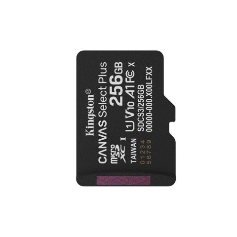 Kingston karta pamięci 256GB micSDXC Canvas Select Plus Gen3 150R A1 Single Pack w/o ADP
