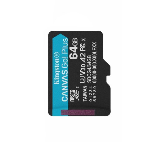 Kingston karta pamięci 64GB SDXC Canvas Go Plus Gen4 200MB/s C10 UHS-I U3 V30
