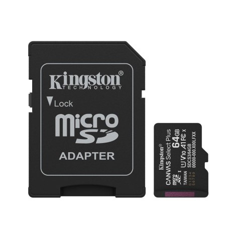 Kingston *microSD 64GB Canvas Select+ G3 150MB/s Adapt