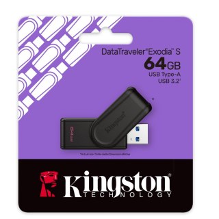 Kingston pendrive 64GB Portable USB 3.2 Gen 1 DataTraveler Exodia S (Black/Black)