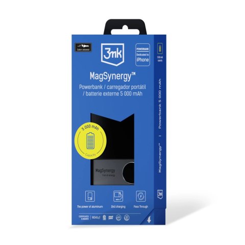 Powerbank 3mk MagSynergy z MagSafe 5000 mAh 18W - czarny