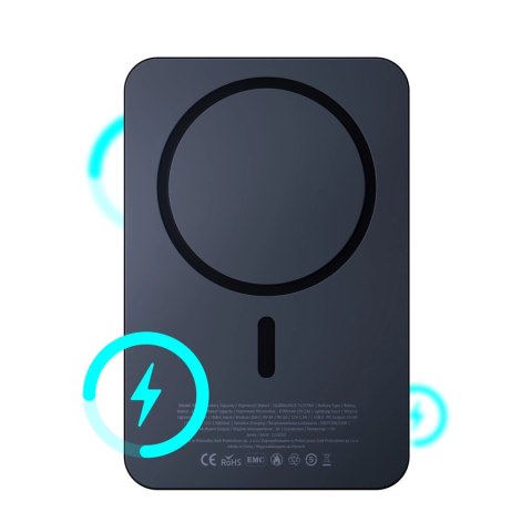 Powerbank 3mk MagSynergy z MagSafe 5000 mAh 18W - czarny