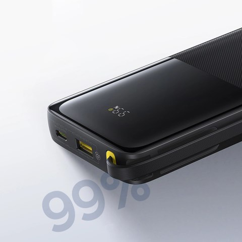 Powerbank Baseus Bipow 2 10000mah 20W z cyfrowym wyświetlaczem z wbudowanym kablem USB-C - czarny