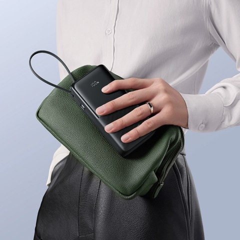 Powerbank Baseus Bipow 2 20000mah 20W z cyfrowym wyświetlaczem z wbudowanym kablem USB-C - czarny