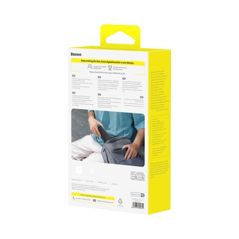 Powerbank Baseus EnerFill FP41 30000mAh 22.5W z kablem Baseus Simple USB-A - USB-C 3A 30cm - czarny