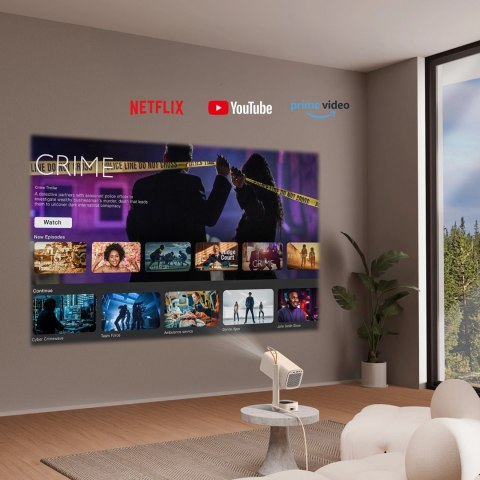 Projektor multimedialny Yaber T1 Pro przenośny ultrakompaktowy składany LCD FullHD 1080p - beżowy