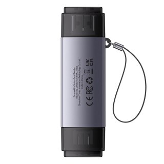 Czytnik kart Baseus Lite Series USB-A/USB-C 3.0 SD/TF - szary