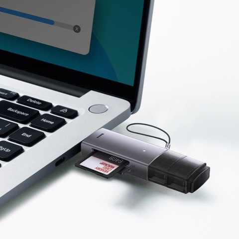 Czytnik kart Baseus Lite Series USB-A/USB-C 3.0 SD/TF - szary