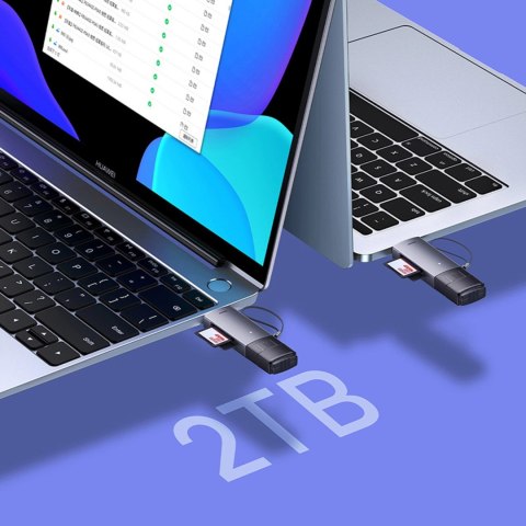 Czytnik kart Baseus Lite Series USB-A/USB-C 3.0 SD/TF - szary