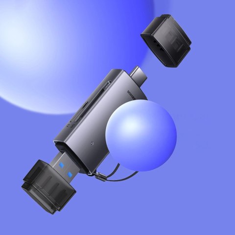 Czytnik kart Baseus Lite Series USB-A/USB-C 3.0 SD/TF - szary