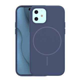 Nakładka Silicone Thin Mag do iPhone 12 / 12 Pro 6,1" ciemnoniebieska
