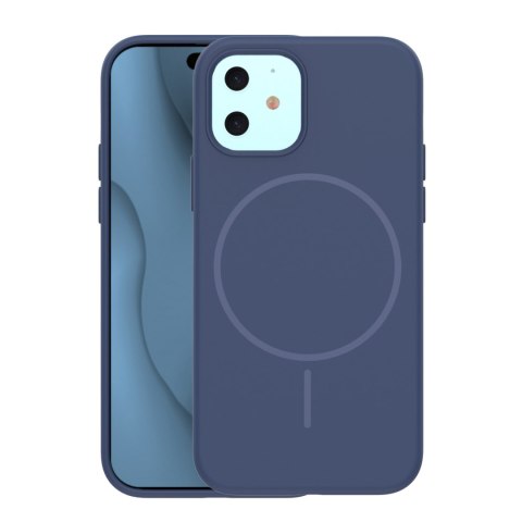 Nakładka Silicone Thin Mag do iPhone 12 / 12 Pro 6,1" ciemnoniebieska