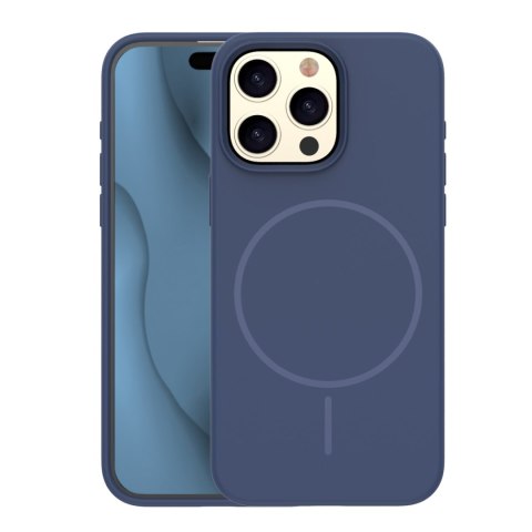 Nakładka Silicone Thin Mag do iPhone 15 Pro Max 6,7" ciemnoniebieska