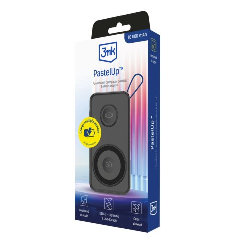 Powerbank 3mk PastelUp 10,000mAh 22.5W USB 1A1C - czarny
