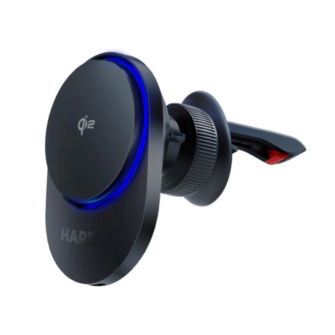 Uchwyt na telefon 3mk Hardy AeroCharger do samochodu z ładowarką indukcyjną MagSafe 15W MPP Qi2 - czarny