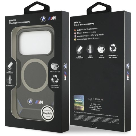 Etui BMW M IML Metal Buttons & Logo MagSafe na iPhone 17 Pro - niebieskie