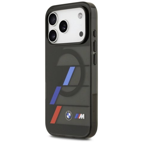 Etui BMW M IML Metal Buttons Tricolor Lines MagSafe na iPhone 17 Pro Max - czarne