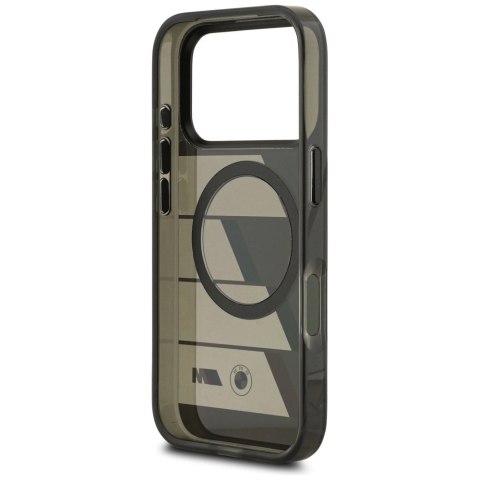 Etui BMW M IML Metal Buttons Tricolor Lines MagSafe na iPhone 17 Pro Max - szare