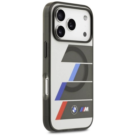 Etui BMW M IML Metal Buttons Tricolor Lines MagSafe na iPhone 17 Pro - szare