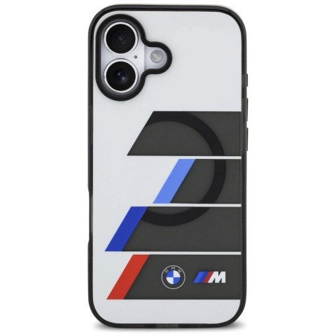 Etui BMW M IML Metal Buttons Tricolor Lines MagSafe na iPhone 17 - szare