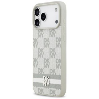 Etui DKNY Checkered with Printed Stripes na iPhone 17 Pro Max - beżowe