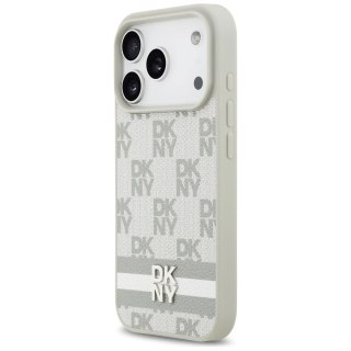 Etui DKNY Checkered with Printed Stripes na iPhone 17 Pro - beżowe