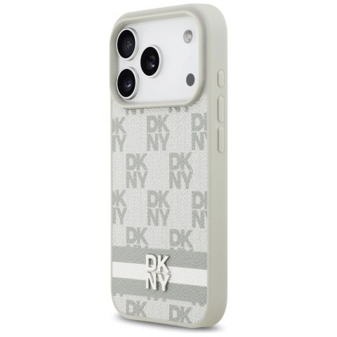 Etui DKNY Checkered with Printed Stripes na iPhone 17 Pro - beżowe