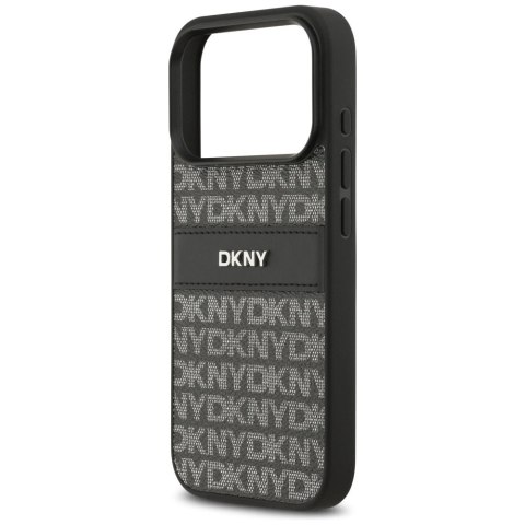 Etui DKNY Repeat Texture Pattern with Tonal Stripe na iPhone 17 Pro - czarne