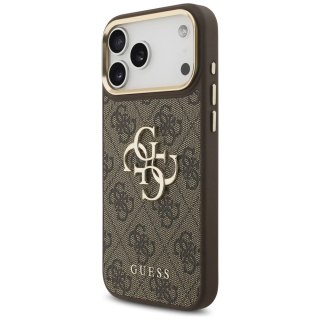 Etui Guess 4G Big 4G Classic Logo Big Strap Metal Buttons na iPhone 17 Pro Max - brązowe