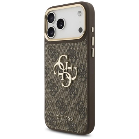 Etui Guess 4G Big 4G Classic Logo Big Strap Metal Buttons na iPhone 17 Pro Max - brązowe