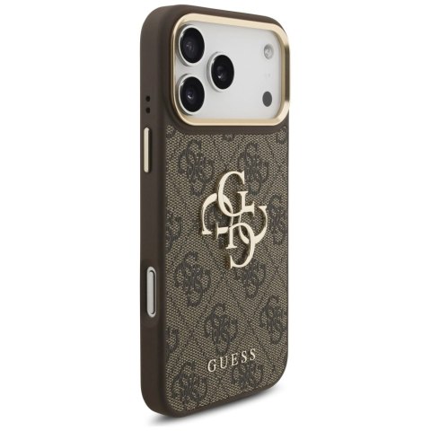 Etui Guess 4G Big 4G Classic Logo Big Strap Metal Buttons na iPhone 17 Pro Max - brązowe