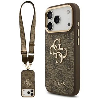 Etui Guess 4G Big 4G Classic Logo Big Strap Metal Buttons na iPhone 17 Pro - brązowe