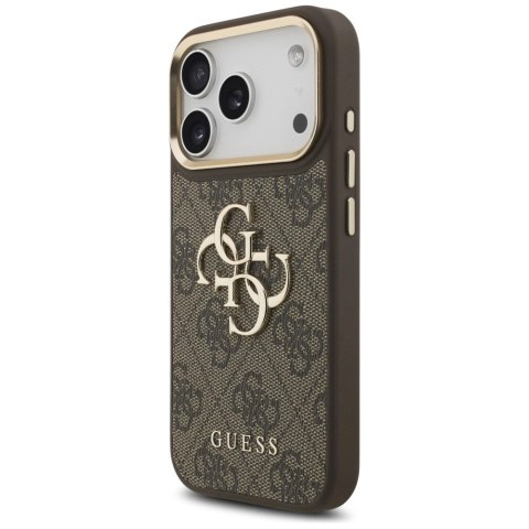 Etui Guess 4G Big 4G Classic Logo Big Strap Metal Buttons na iPhone 17 Pro - brązowe