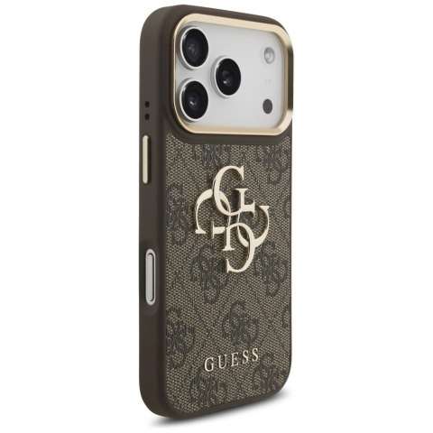 Etui Guess 4G Big 4G Classic Logo Big Strap Metal Buttons na iPhone 17 Pro - brązowe