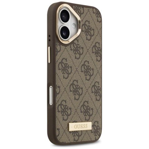 Etui Guess 4G Logo Plate MagSafe na iPhone 17 - brązowe