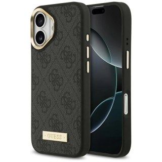Etui Guess 4G Logo Plate MagSafe na iPhone 17 - czarne