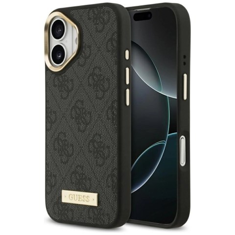 Etui Guess 4G Logo Plate MagSafe na iPhone 17 - czarne