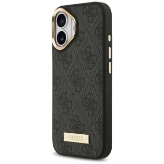 Etui Guess 4G Logo Plate MagSafe na iPhone 17 - czarne