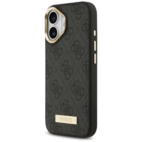Etui Guess 4G Logo Plate MagSafe na iPhone 17 - czarne