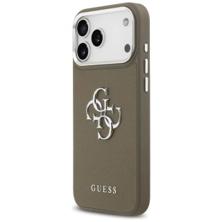 Etui Guess Grained Big 4G Classic Logo na iPhone 17 Pro Max - brązowe
