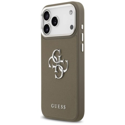 Etui Guess Grained Big 4G Classic Logo na iPhone 17 Pro Max - brązowe