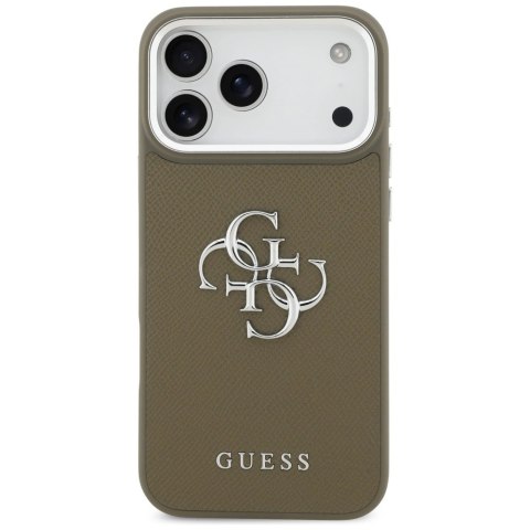 Etui Guess Grained Big 4G Classic Logo na iPhone 17 Pro Max - brązowe