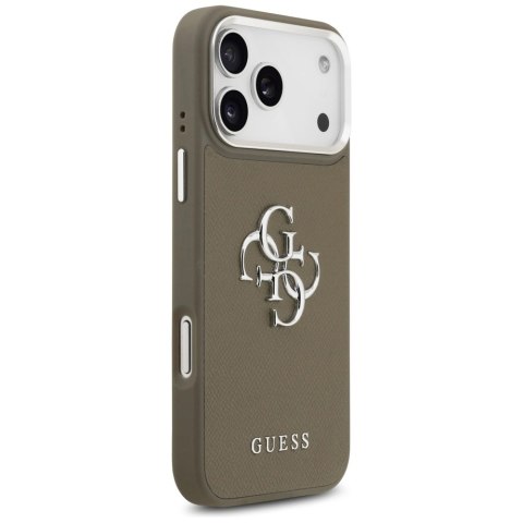 Etui Guess Grained Big 4G Classic Logo na iPhone 17 Pro Max - brązowe